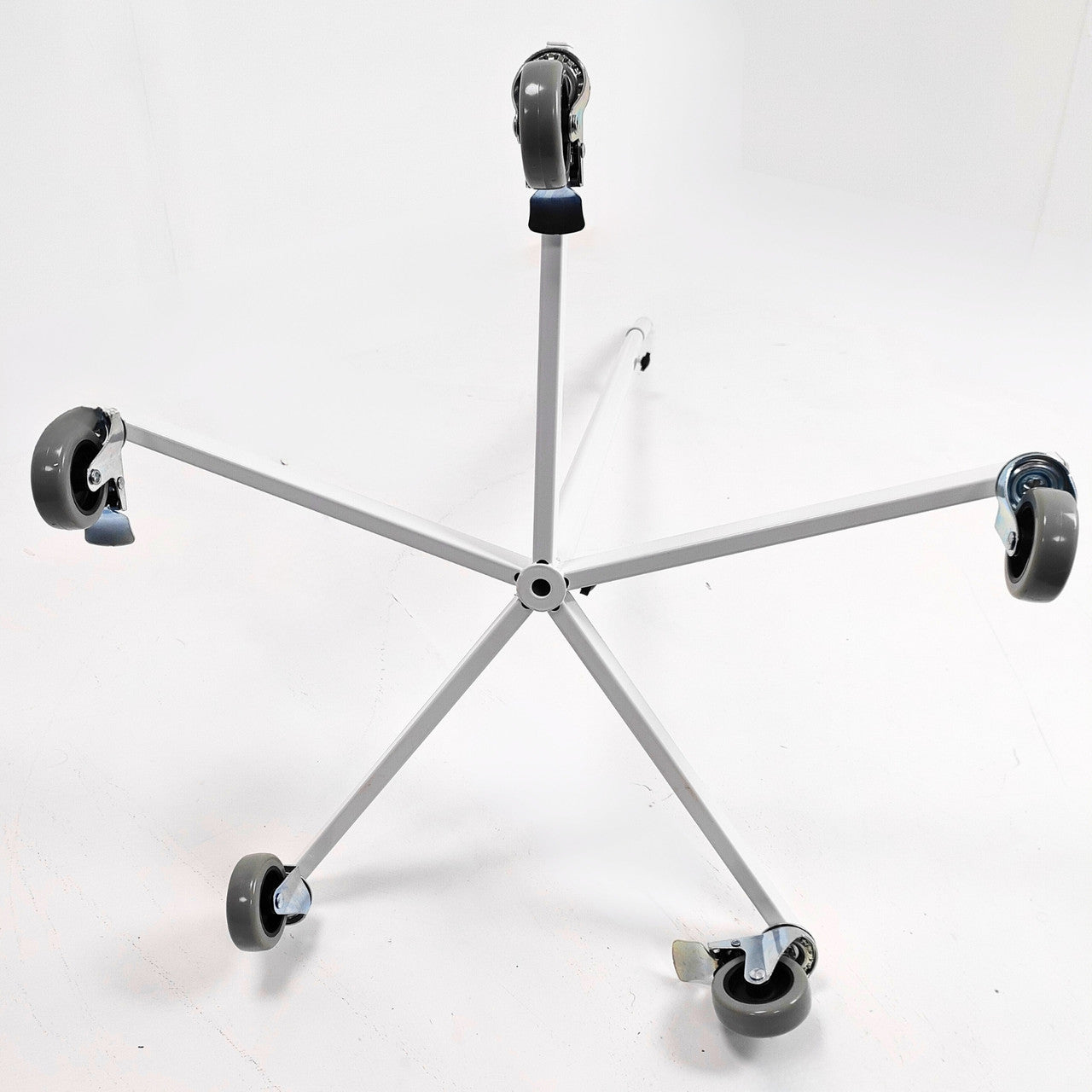 White Garment Rail Clothes Display Rack, Circular Fashion, Adjustable Height Stand