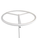 White Garment Rail Clothes Display Rack, Circular Fashion, Adjustable Height Stand