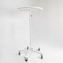 White Garment Rail Clothes Display Rack, Circular Fashion, Adjustable Height Stand