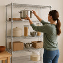 4 Tier Chrome Wire Shelving - 6ft Height