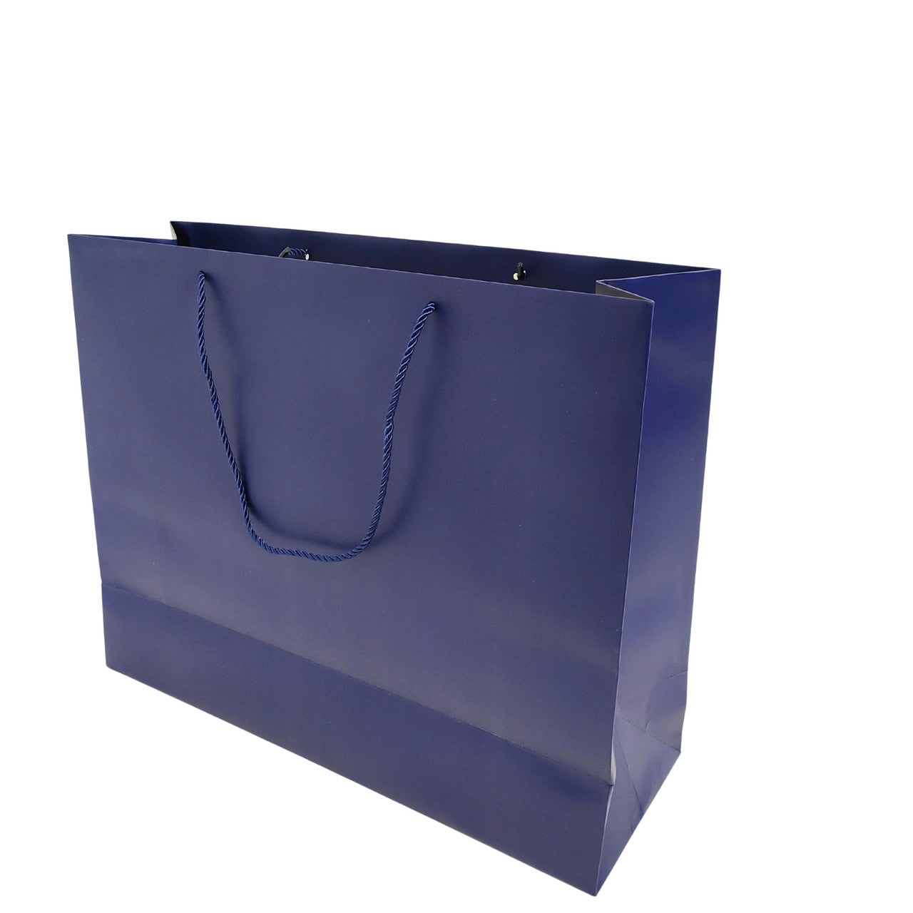 Blue Paper Carrier Bags with Rope Handles – Various Sizes and Matt Finishes