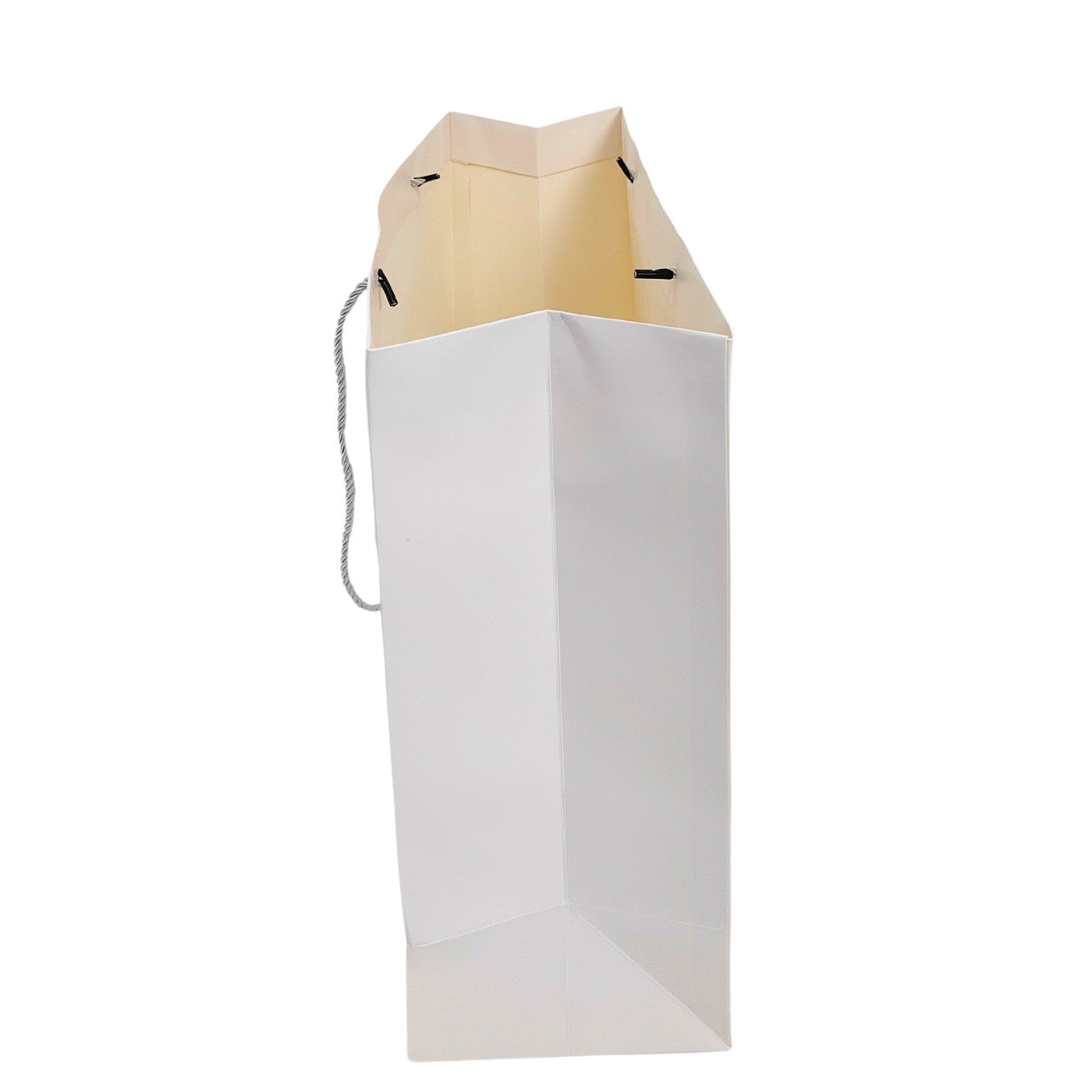White Paper Carrier Bags with Rope Handles – Various Sizes and Matt Finishes
