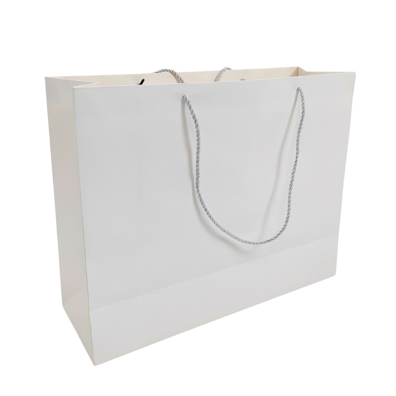White Paper Carrier Bags with Rope Handles – Various Sizes and Matt Finishes