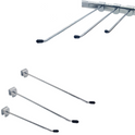 CHROME STRAIGHT ARM HOOKS FOR BACK BAR PRONG OVAL FOR RETAIL DISPLAY