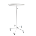 White Garment Rail Clothes Display Rack, Circular Fashion, Adjustable Height Stand
