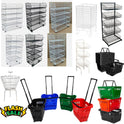 Retail Shop Supermarkets Stacking Shopping Baskets Metal Plastic Retail Display