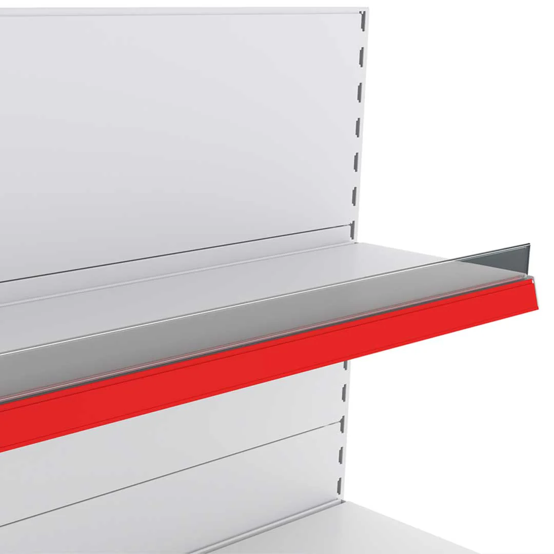 Acrylic Shelf Riser – Clear Retail Shelf Front Divider (35mm or 75mm Exposed)