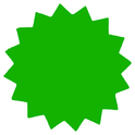 Star Shaped Fluorescent Green Multi Coloured Flash Sale Cards