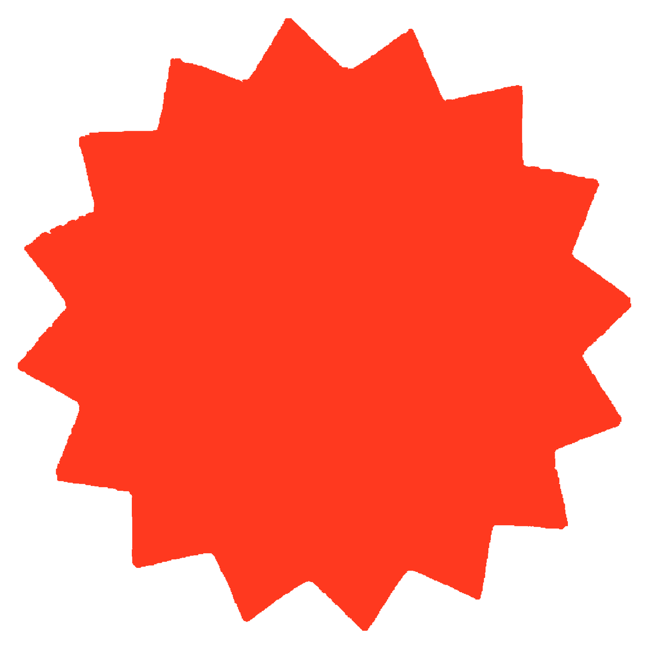 Star Shaped Fluorescent orange Multi Coloured Flash Sale Cards