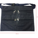 6 Pocket Blue Denim Market Trader Money Belt Bag Apron Pouch Adjustable Waist Strap