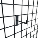 4" Black Grid Mesh Hooks Single Prong Shop Display