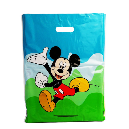 Plastic Blue Micky Mouse Printed Carrier Bags-100