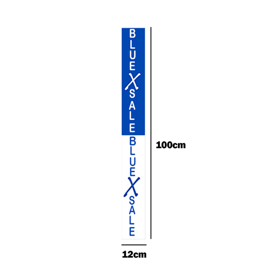 Vertical BLUE X SALE Poster Window Display Sign-Pack of 3