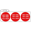 500x 45mm Round Adhesive Buy One Get One Half Price Promotional Stickers