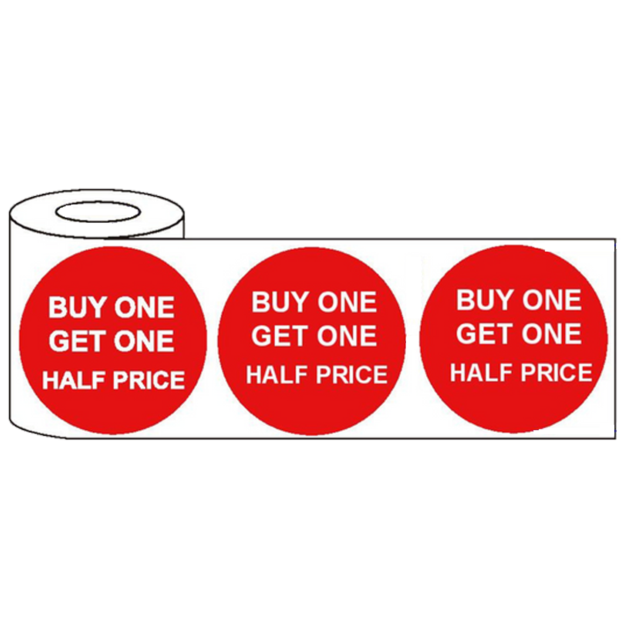 500x 45mm Round Adhesive Buy One Get One Half Price Promotional Stickers