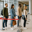 Chrome Retractable Queue Barrier System:Efficient Crowd Control&Queue Management