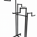 Heavy Duty 4-Way Step Arm Clothing Display Rail Stand –  Adjustable Black Retail Display Stand  with Castors & Brakes