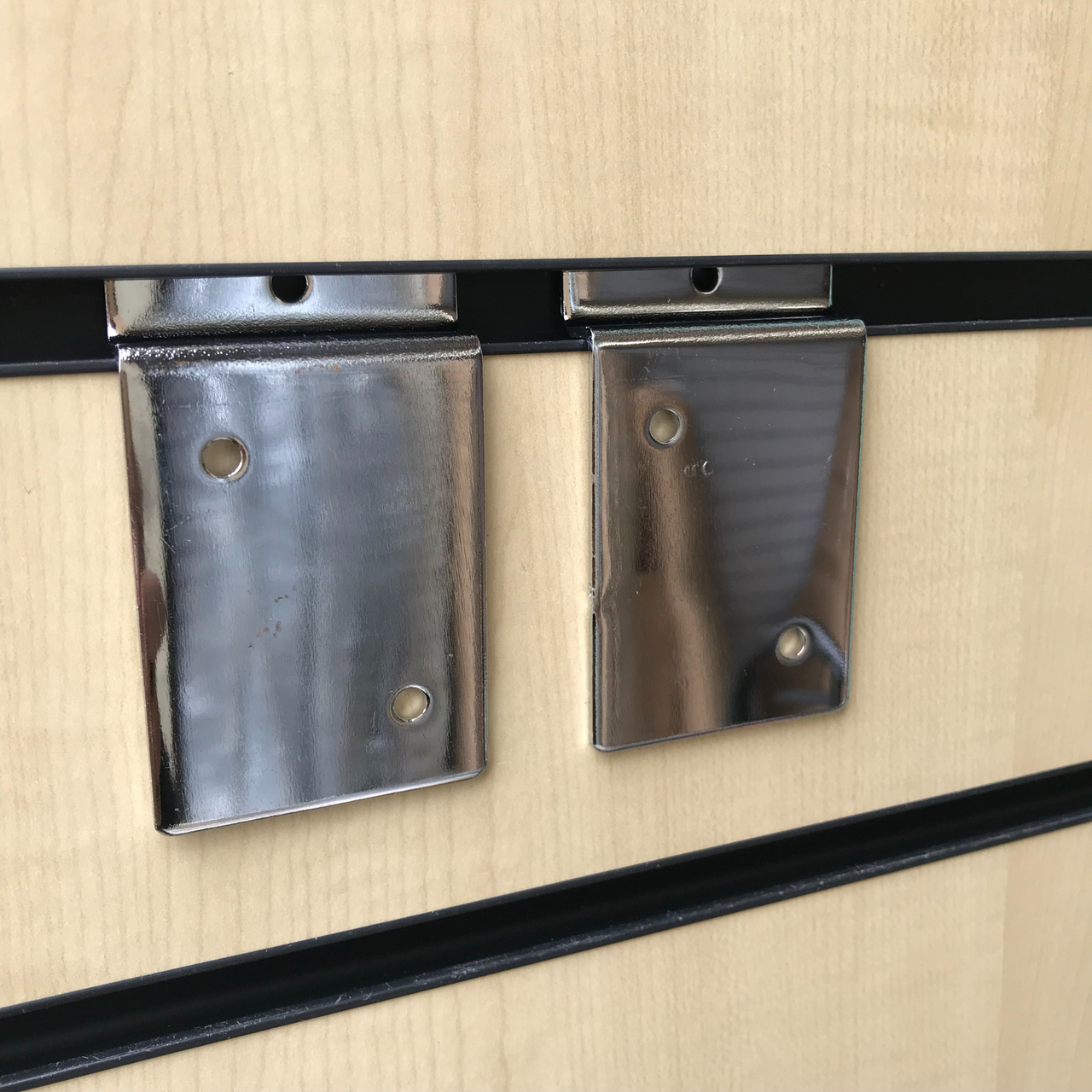 Chrome Slatwall Back Plate. Cabinet / Picture / Frame / Panel Hanging Slatwall
