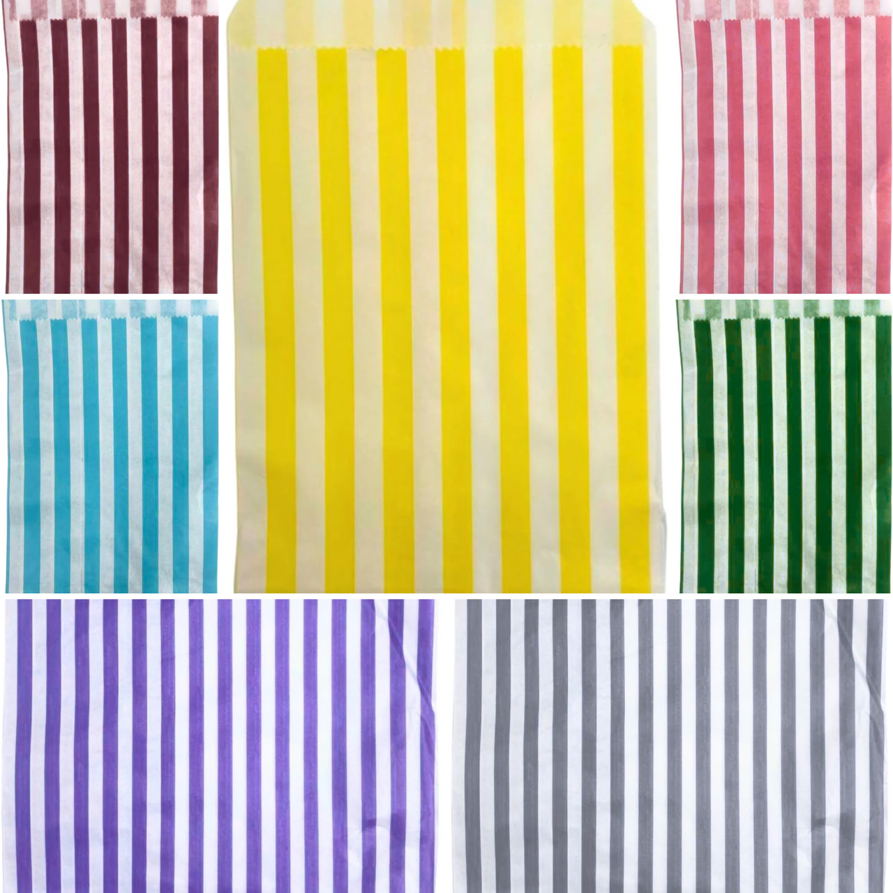 Candy Stripe Paper Bags Party Wedding Cake Sweet Treat Pick & Mix Gift Shop Bag