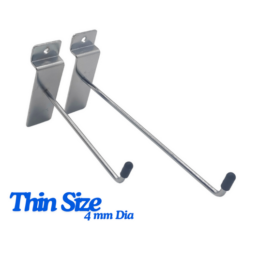 Thin Size Slatwall Accessory Display Hook 4" and 6"