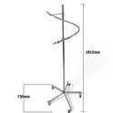 Chrome Spiral Clothes Rail Display Stand with Castors