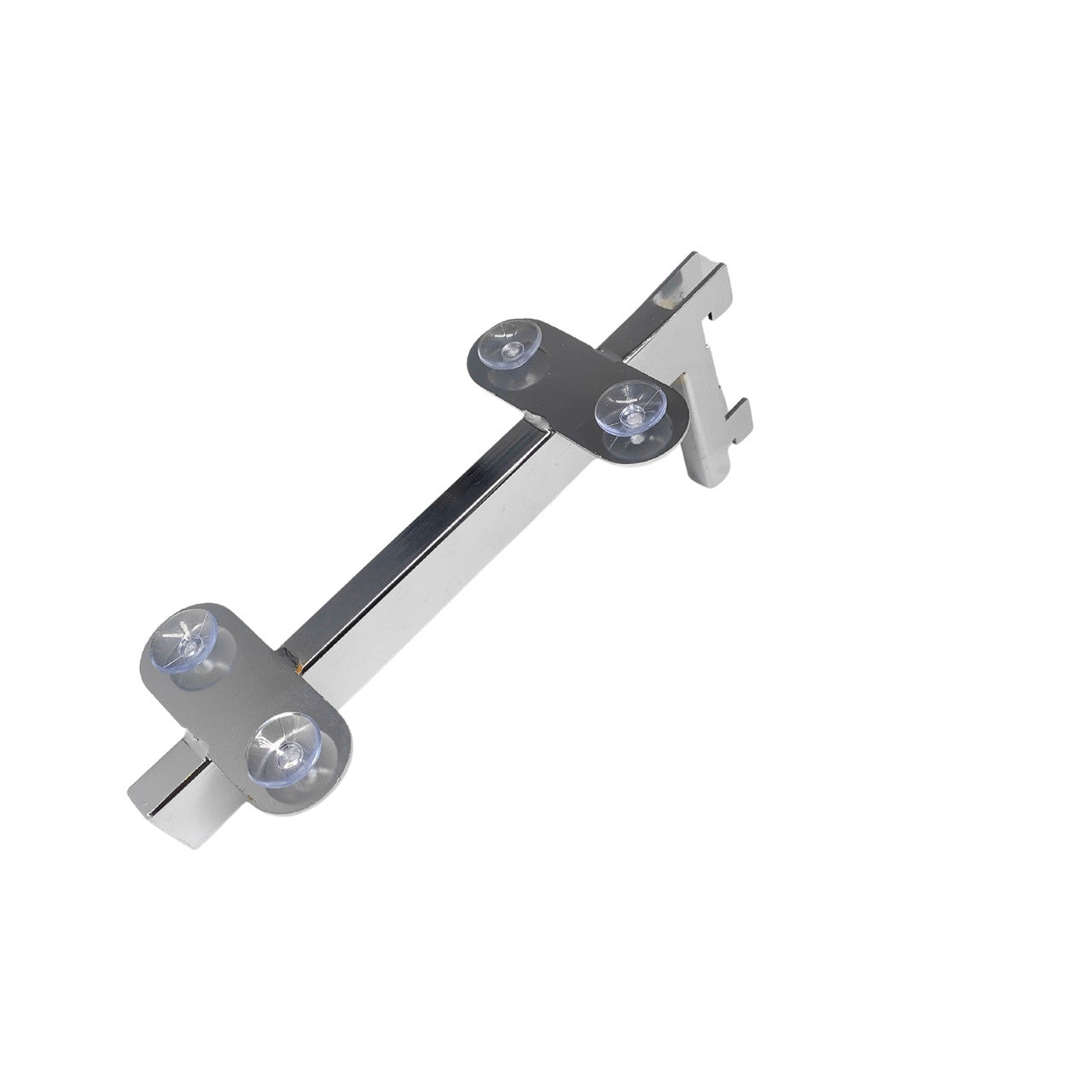 Chrome Glass Shelf Brackets For Upright Dual Suction Pad For Holding 2 Glass