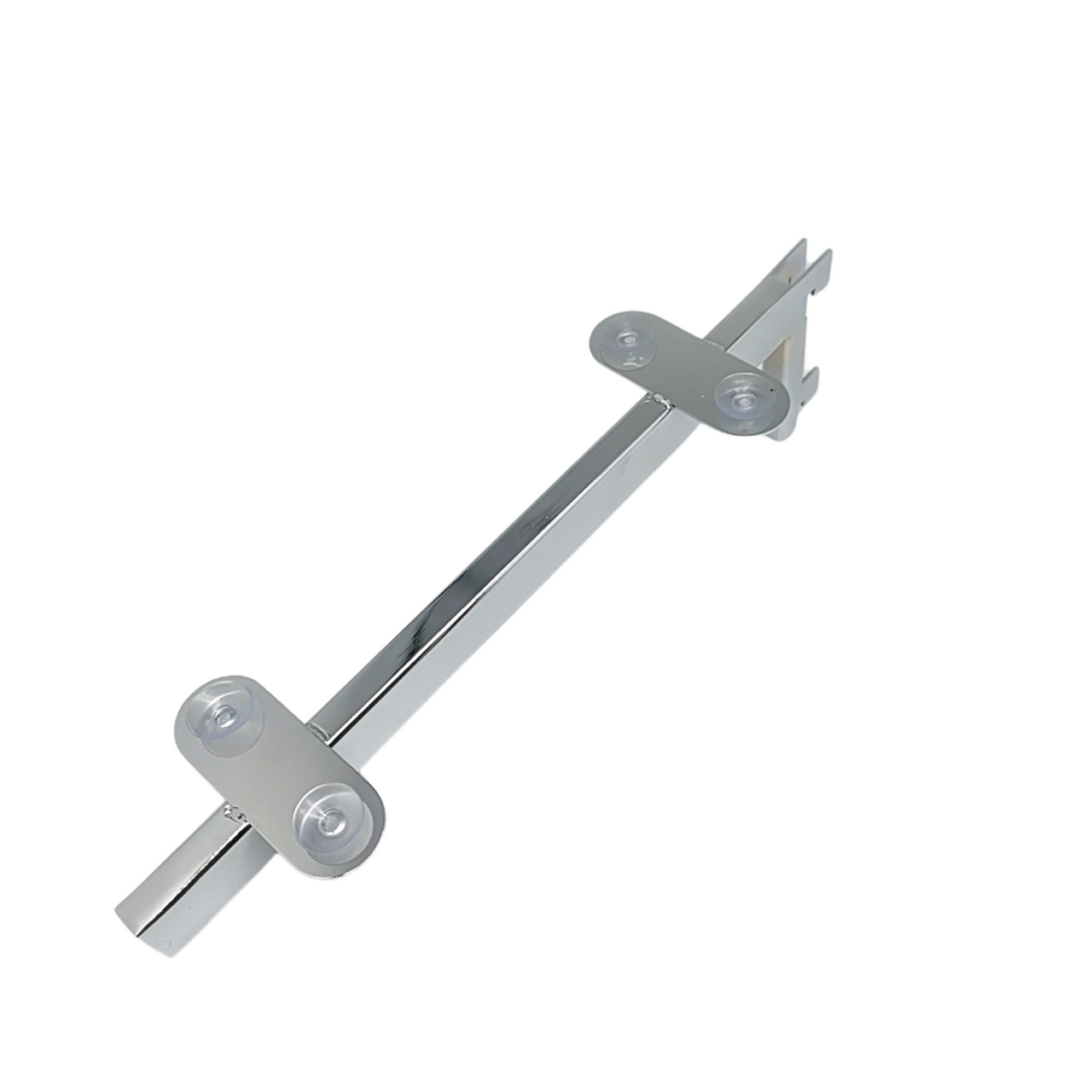 Chrome Glass Shelf Brackets For Upright Dual Suction Pad For Holding 2 Glass
