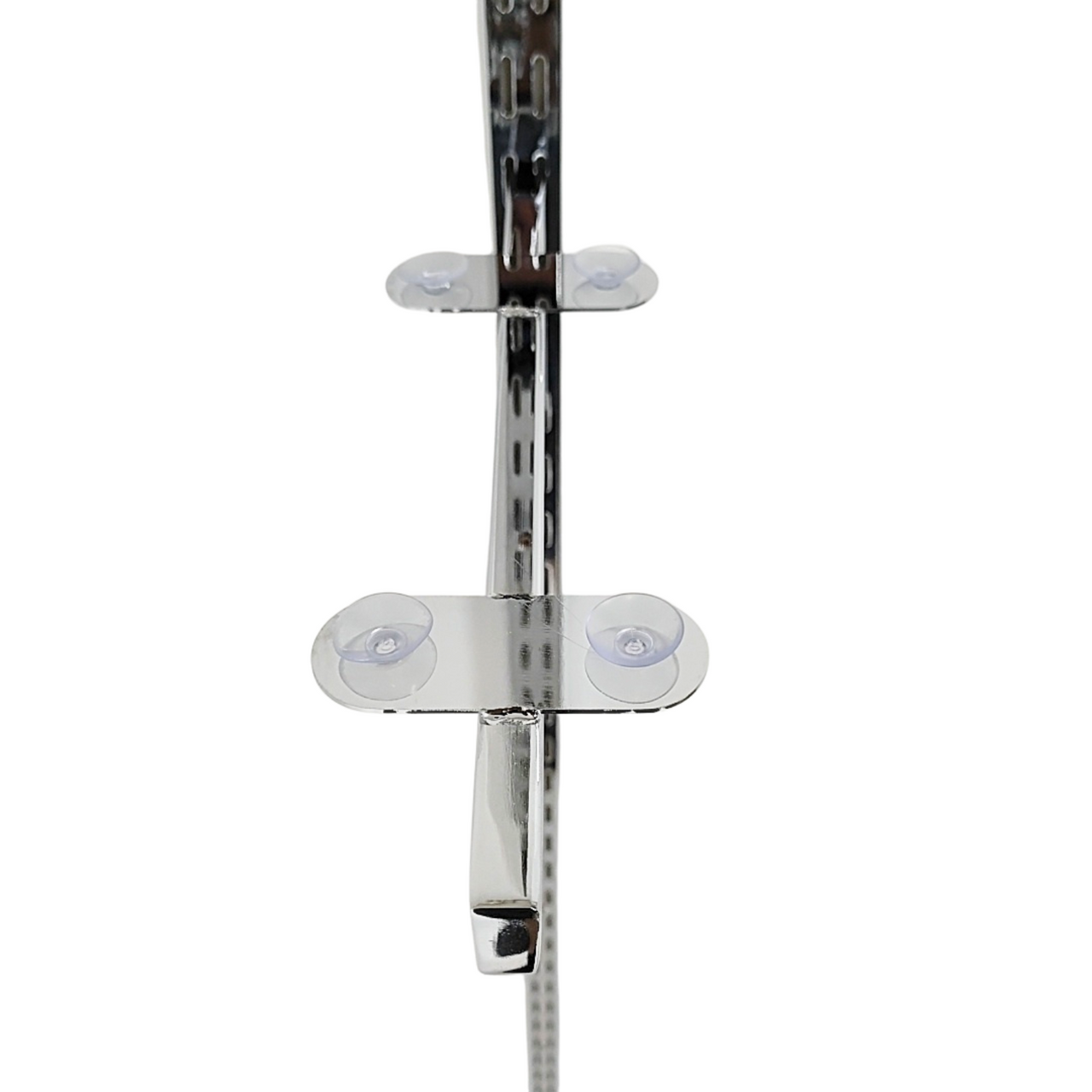 Chrome Glass Shelf Brackets For Upright Dual Suction Pad For Holding 2 Glass