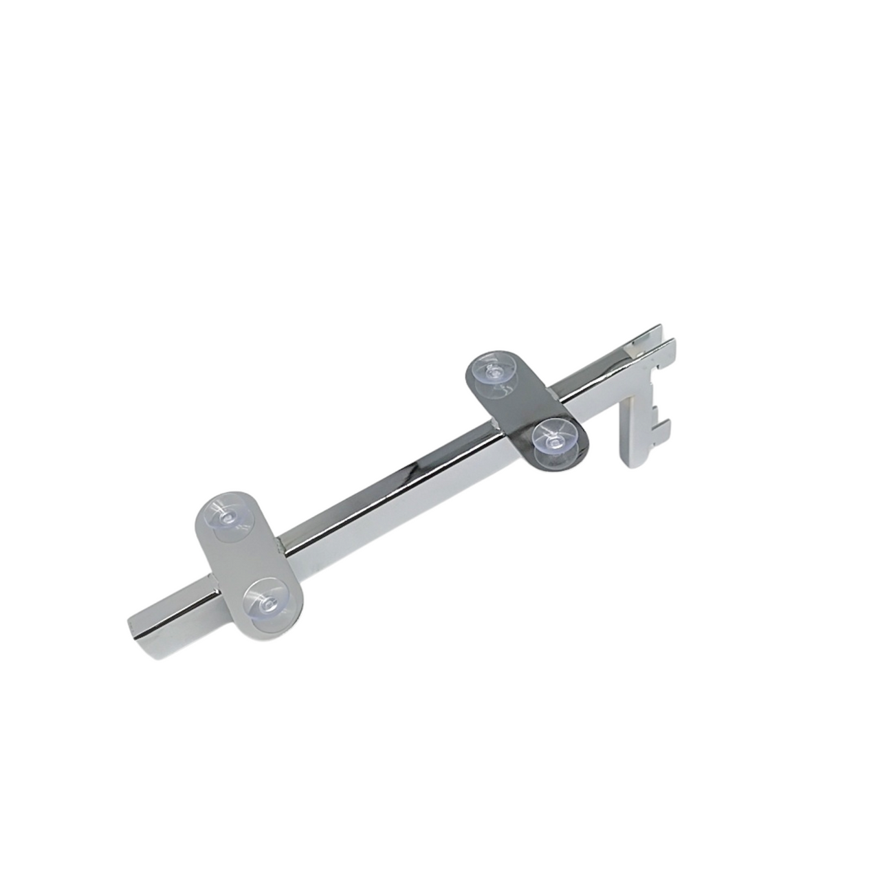 Chrome Glass Shelf Brackets For Upright Dual Suction Pad For Holding 2 Glass