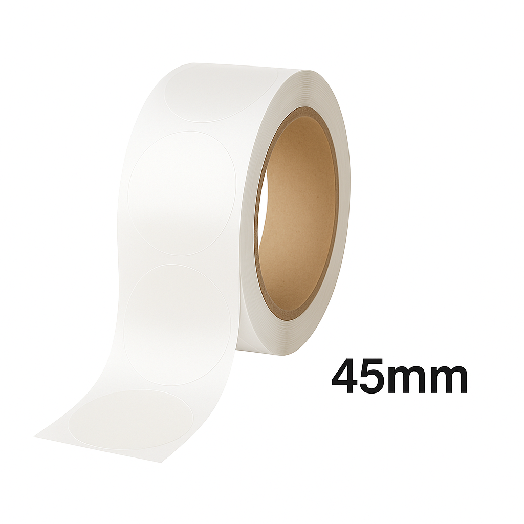 Clear Round Stickers – Tamper-Proof, (45mm) Self-Adhesive 500 stickers