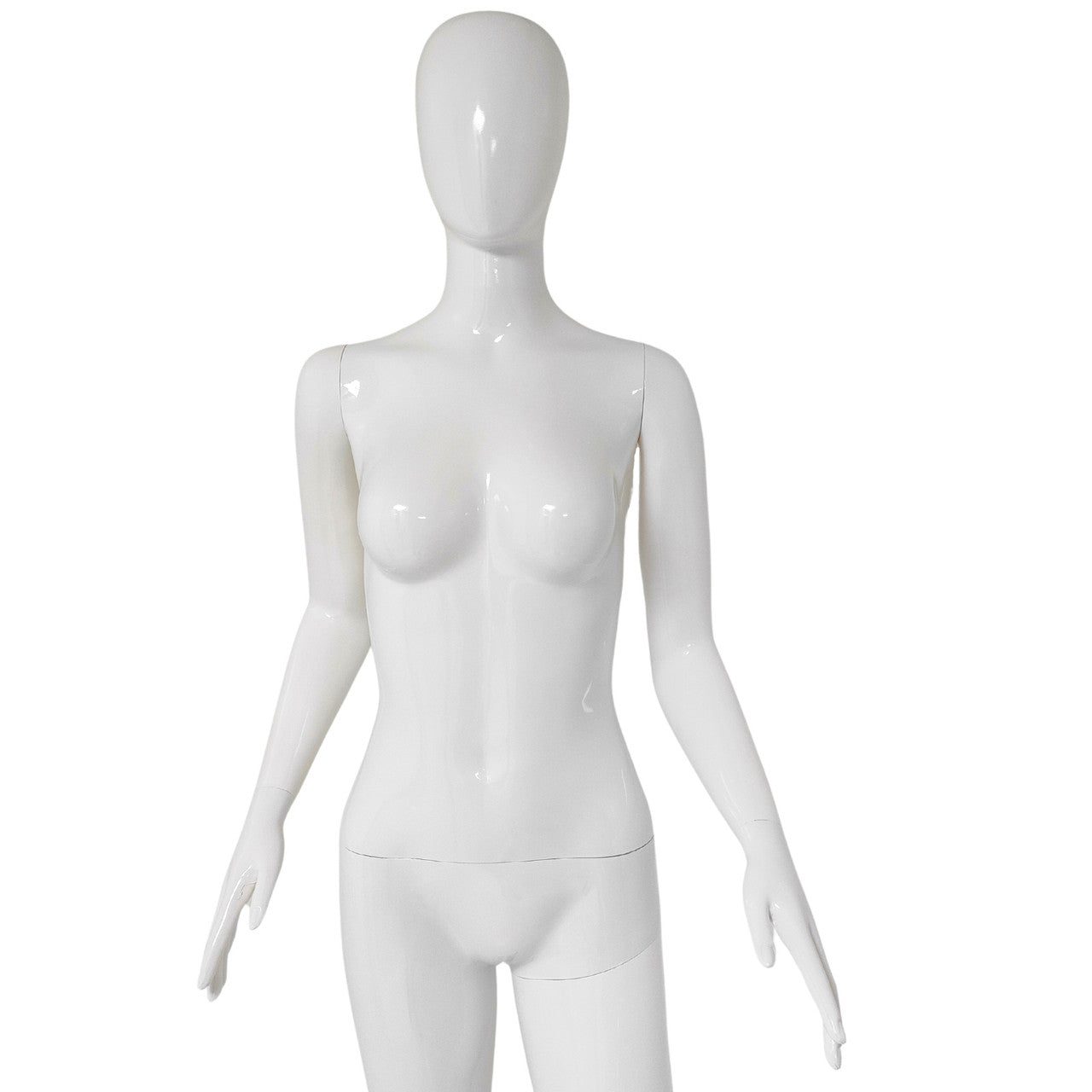 Glossy Female Plastic Display Egg Head Mannequin – White Gloss