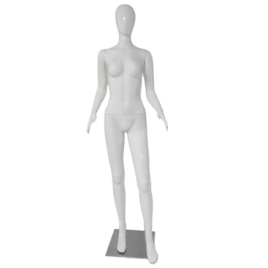 Glossy Female Plastic Display Egg Head Mannequin – White Gloss