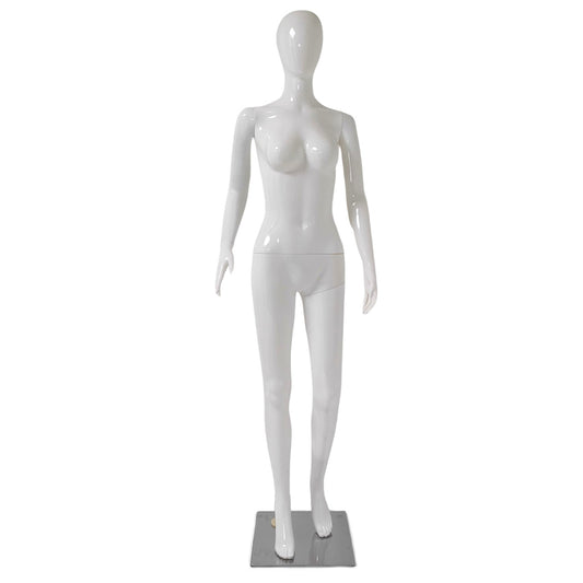 Female Plastic Display Egg Head Mannequin – White Gloss