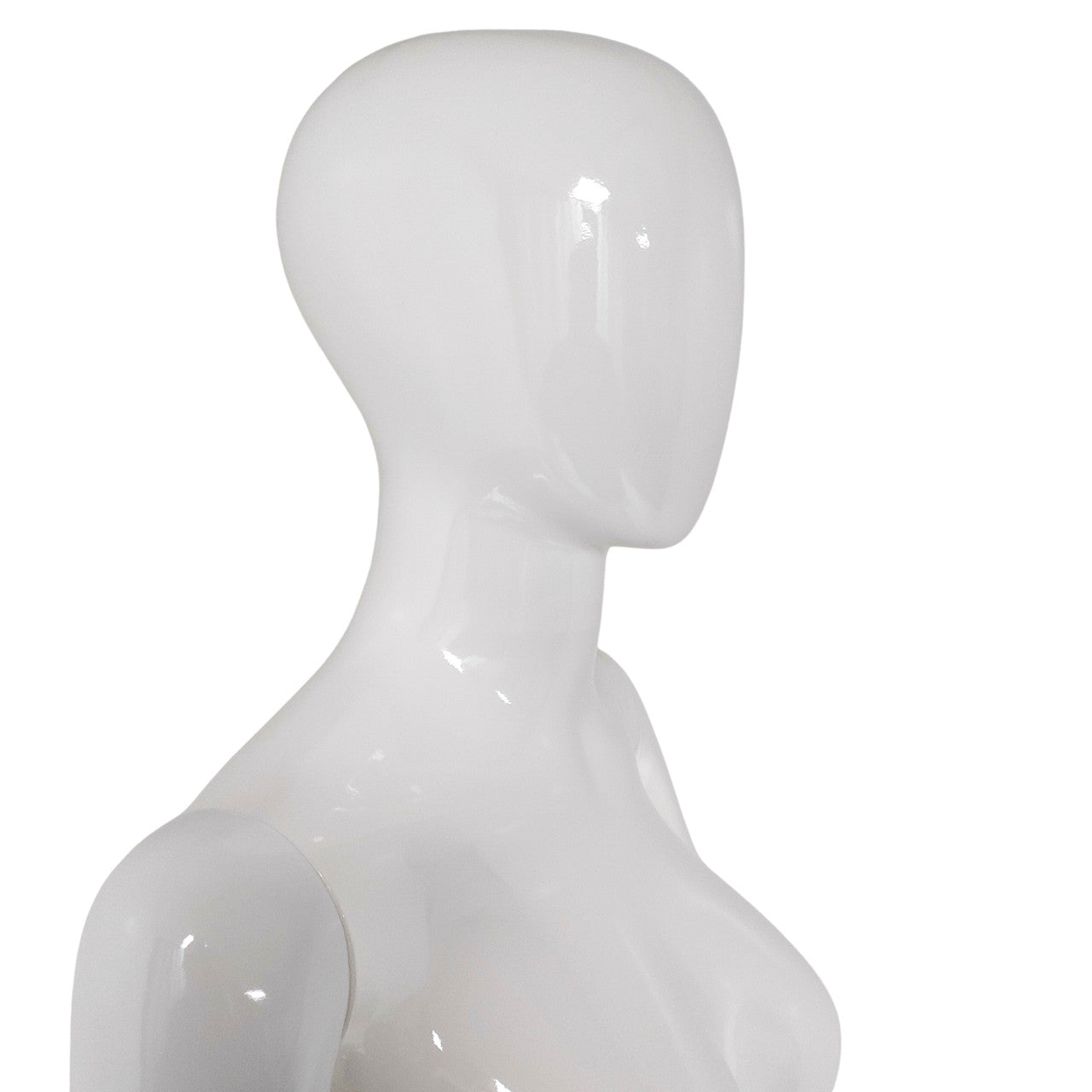 Female Plastic Display Egg Head Mannequin – White Gloss