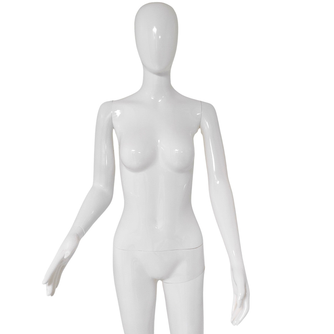Female Plastic Display Egg Head Mannequin – White Gloss