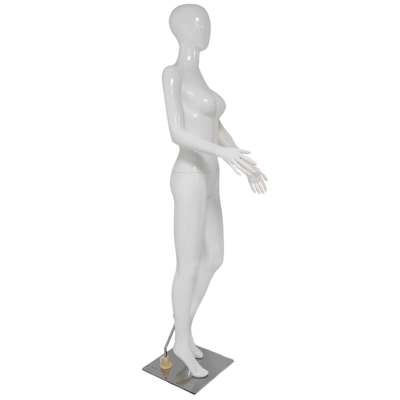 Female Plastic Display Egg Head Mannequin – White Gloss