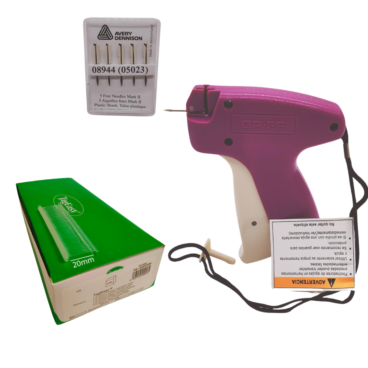 GP fine Fabric Tagging Gun System + Barbs Kimble Tag Label for Clothes + NEEDLES