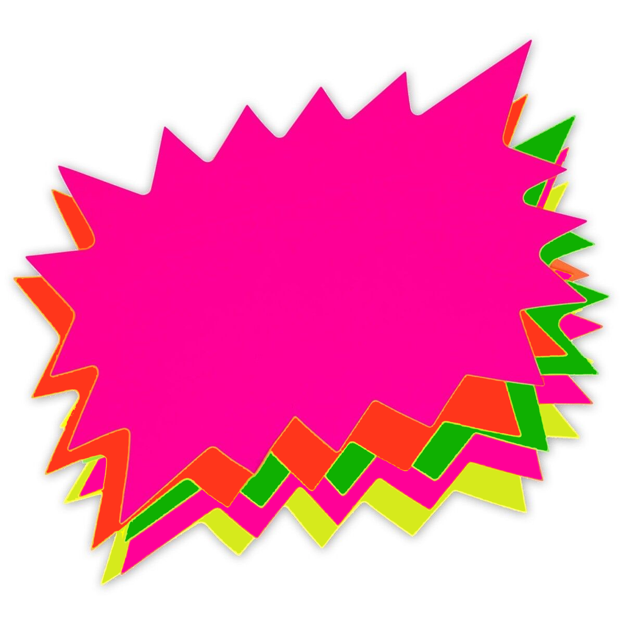 Flash Star-Shaped Plain Fluorescent Dyglo Cards