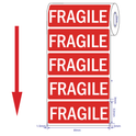 Fragile Parcel Labels - 89x32mm Self-Adhesive Stickers Pack
