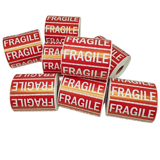 New Fragile Parcel Labels Postage Stickers - 89 x 32mm Permanent Self Adhesive