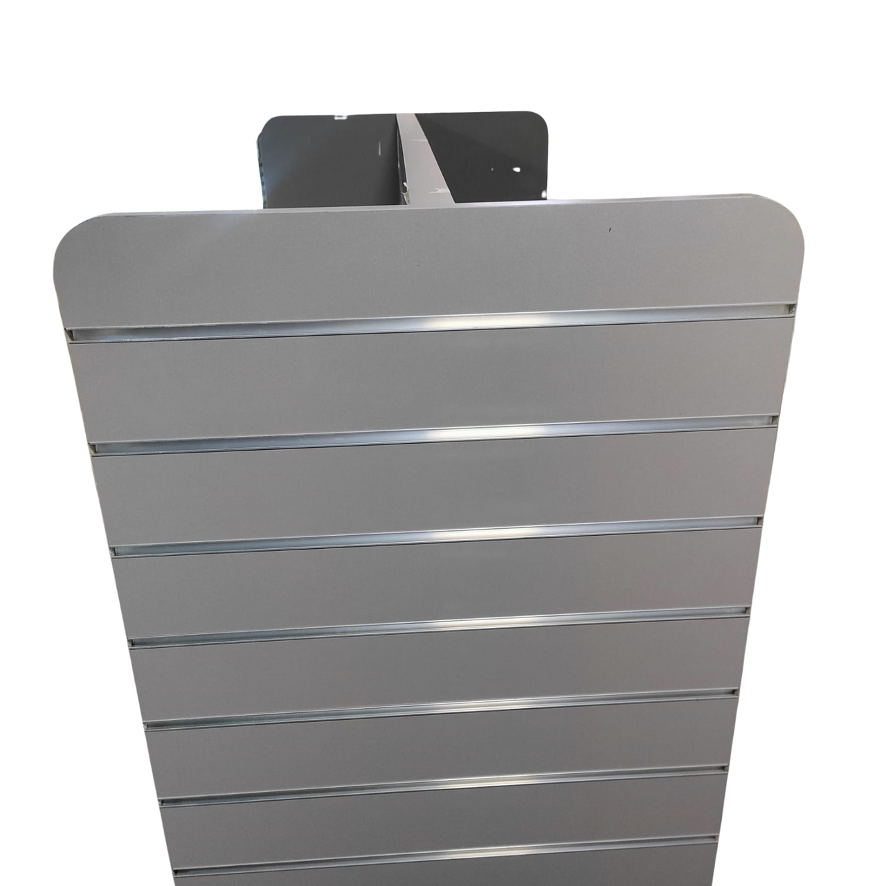 H Shape Slatwall Gondola With Aluminium Inserts Display Area - 4.32m²-Grey