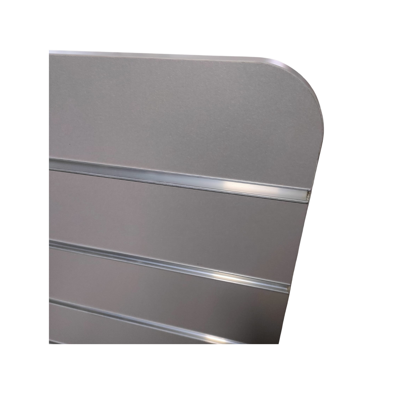 H Shape Slatwall Gondola With Aluminium Inserts Display Area - 4.32m²-Grey