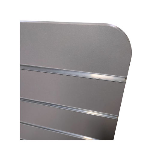 H Shape Slatwall Gondola With Aluminium Inserts Display Area - 4.32m²-Grey
