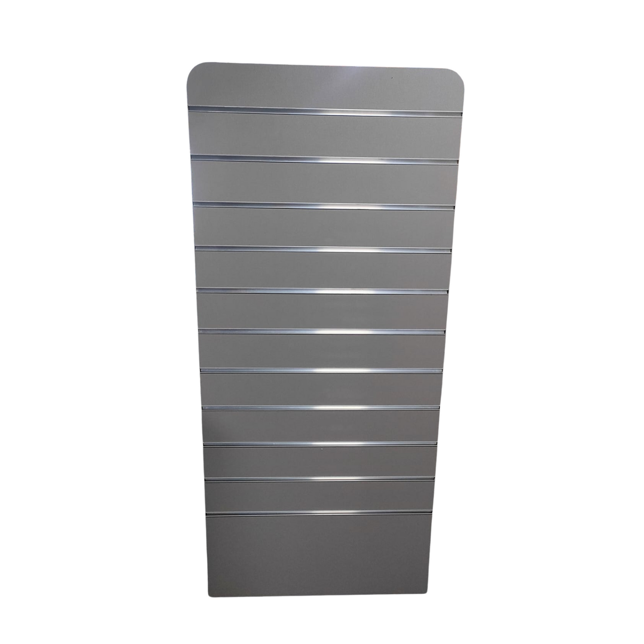 H Shape Slatwall Gondola With Aluminium Inserts Display Area - 4.32m²-Grey