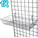 1x New Slatwall Gridmesh Shallow Wire Basket Size (24x 12x 4) Inches