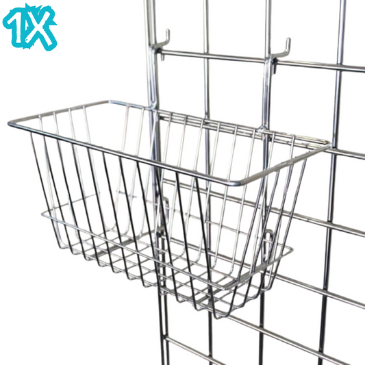 1x New Slatwall Gridmesh Narrow Basket Or Small Mesh Basket Size (12'x6'x6')
