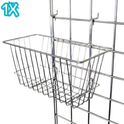 1x New Slatwall Gridmesh Narrow Basket Or Small Mesh Basket Size (12'x6'x6')