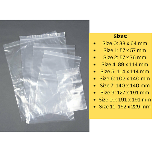 Self Resealable Bags Polythene Grip Seal Bags Clear Poly Plastic Zip Lock