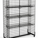 5ft H-Shape Grid Mesh Gondola Display Stand with Wheels – Double-Sided Retail Gridwall Merchandiser with Shelves