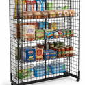 5ft H-Shape Grid Mesh Gondola Display Stand with Wheels – Double-Sided Retail Gridwall Merchandiser with Shelves